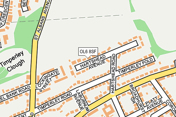 OL6 8SF map - OS OpenMap – Local (Ordnance Survey)