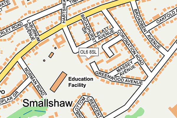 OL6 8SL map - OS OpenMap – Local (Ordnance Survey)