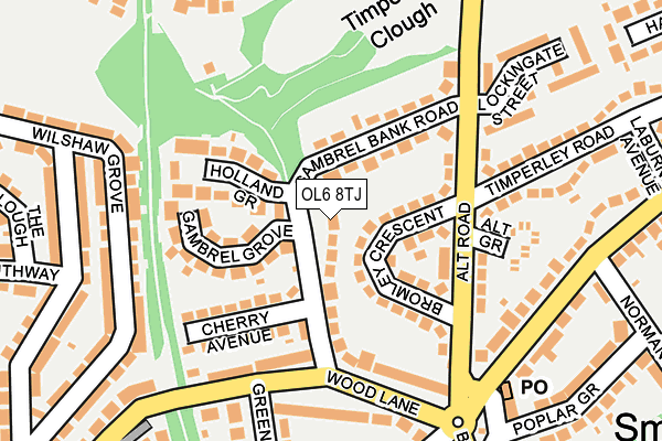 OL6 8TJ map - OS OpenMap – Local (Ordnance Survey)