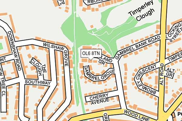 OL6 8TN map - OS OpenMap – Local (Ordnance Survey)