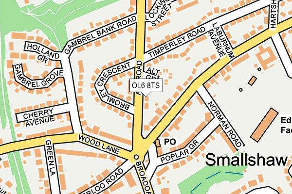 OL6 8TS map - OS OpenMap – Local (Ordnance Survey)