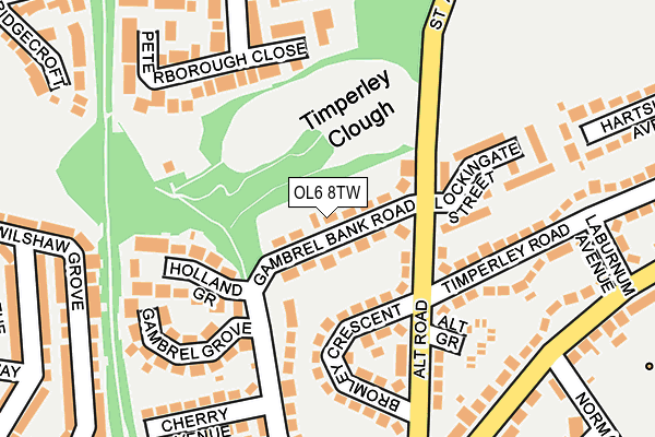 OL6 8TW map - OS OpenMap – Local (Ordnance Survey)