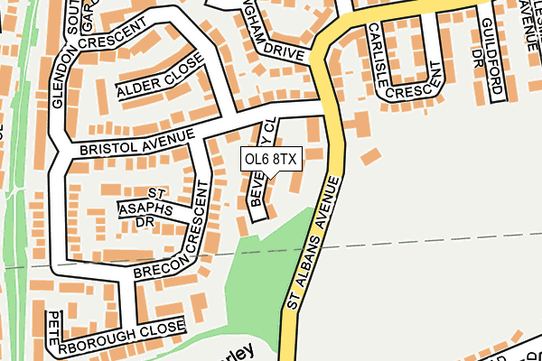 OL6 8TX map - OS OpenMap – Local (Ordnance Survey)