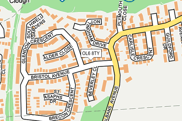 OL6 8TY map - OS OpenMap – Local (Ordnance Survey)