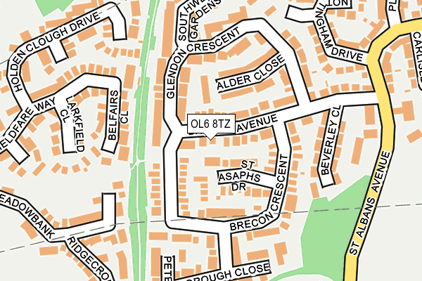 OL6 8TZ map - OS OpenMap – Local (Ordnance Survey)