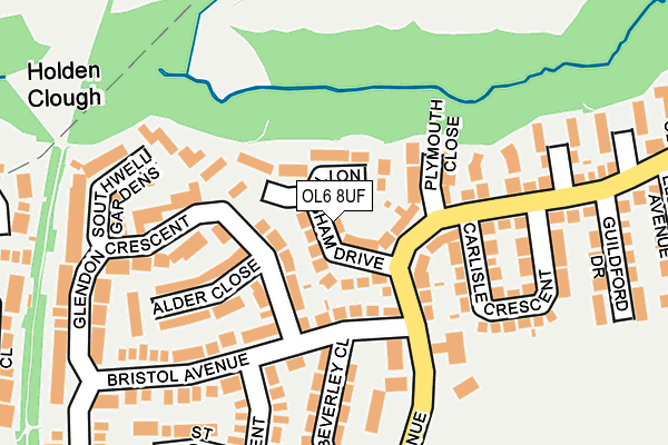 OL6 8UF map - OS OpenMap – Local (Ordnance Survey)