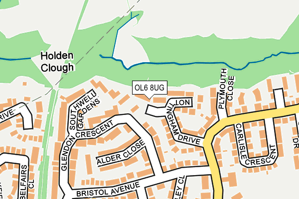 OL6 8UG map - OS OpenMap – Local (Ordnance Survey)