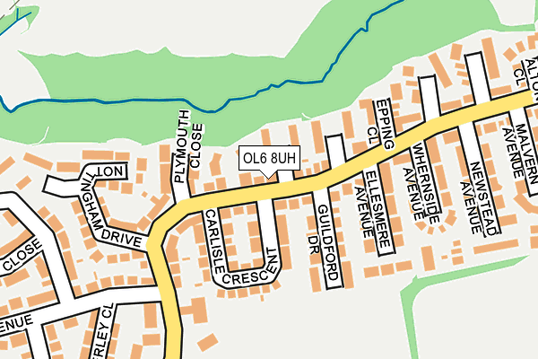 OL6 8UH map - OS OpenMap – Local (Ordnance Survey)