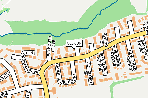 OL6 8UN map - OS OpenMap – Local (Ordnance Survey)