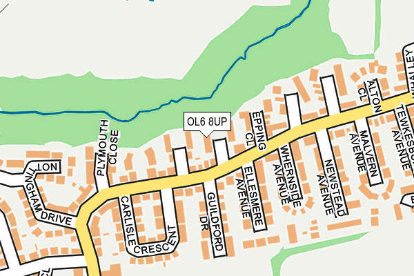 OL6 8UP map - OS OpenMap – Local (Ordnance Survey)