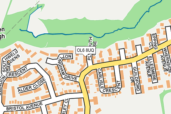 OL6 8UQ map - OS OpenMap – Local (Ordnance Survey)