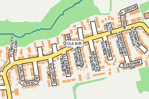 OL6 8UR map - OS OpenMap – Local (Ordnance Survey)