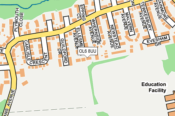 OL6 8UU map - OS OpenMap – Local (Ordnance Survey)