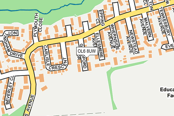 OL6 8UW map - OS OpenMap – Local (Ordnance Survey)