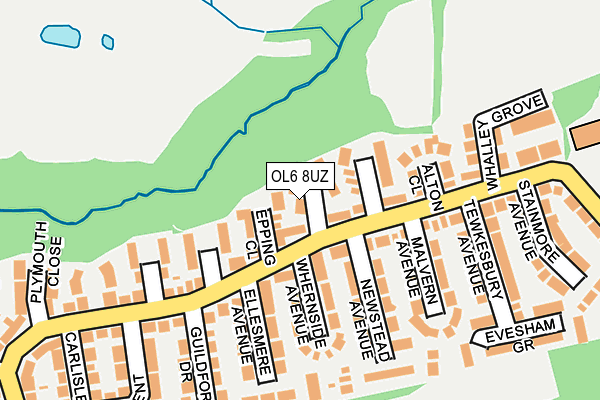 OL6 8UZ map - OS OpenMap – Local (Ordnance Survey)