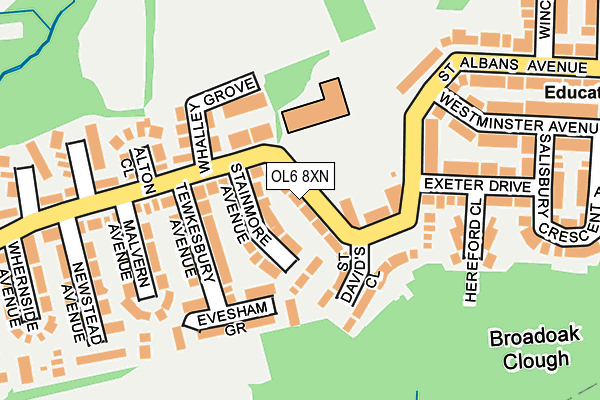 OL6 8XN map - OS OpenMap – Local (Ordnance Survey)