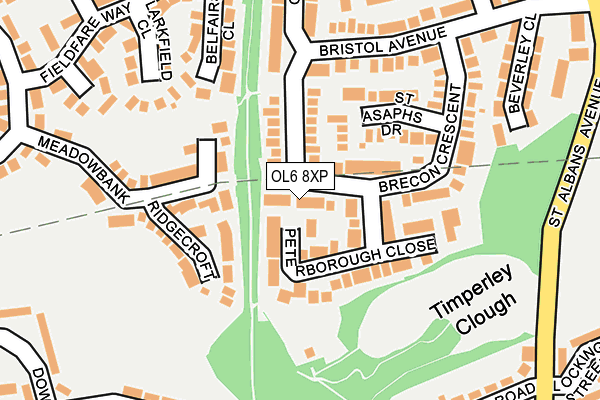 OL6 8XP map - OS OpenMap – Local (Ordnance Survey)