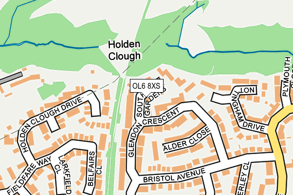 OL6 8XS map - OS OpenMap – Local (Ordnance Survey)