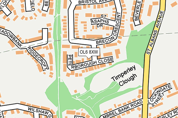 OL6 8XW map - OS OpenMap – Local (Ordnance Survey)