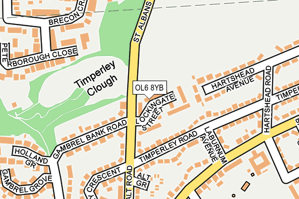 OL6 8YB map - OS OpenMap – Local (Ordnance Survey)