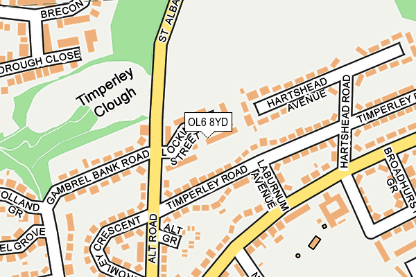 OL6 8YD map - OS OpenMap – Local (Ordnance Survey)