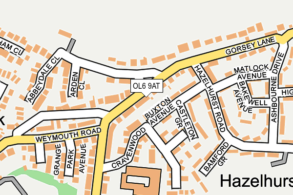 OL6 9AT map - OS OpenMap – Local (Ordnance Survey)