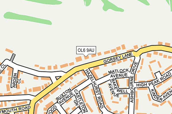 OL6 9AU map - OS OpenMap – Local (Ordnance Survey)