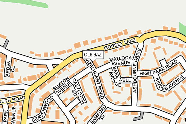 OL6 9AZ map - OS OpenMap – Local (Ordnance Survey)