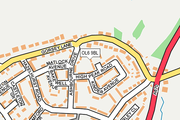 OL6 9BL map - OS OpenMap – Local (Ordnance Survey)