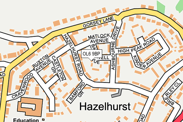 OL6 9BP map - OS OpenMap – Local (Ordnance Survey)