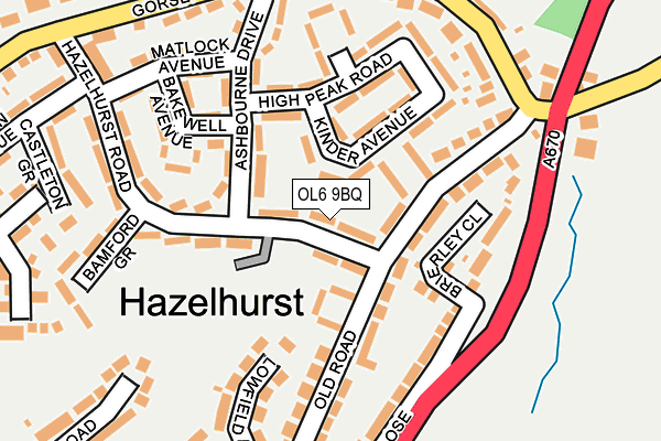 OL6 9BQ map - OS OpenMap – Local (Ordnance Survey)