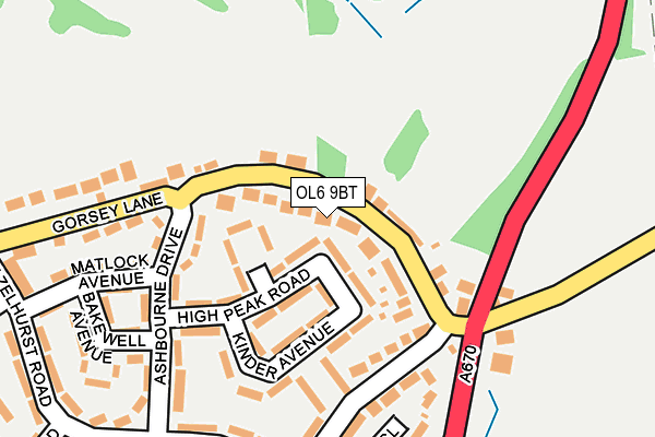 OL6 9BT map - OS OpenMap – Local (Ordnance Survey)