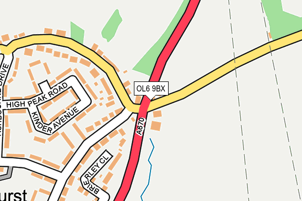 OL6 9BX map - OS OpenMap – Local (Ordnance Survey)