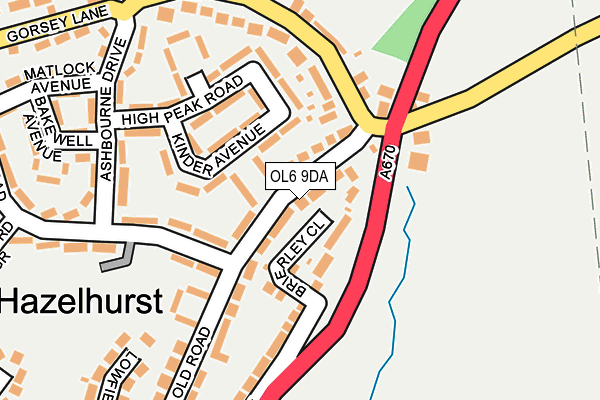 OL6 9DA map - OS OpenMap – Local (Ordnance Survey)