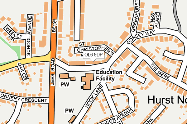 OL6 9DP map - OS OpenMap – Local (Ordnance Survey)