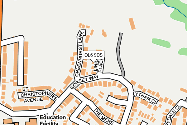 OL6 9DS map - OS OpenMap – Local (Ordnance Survey)