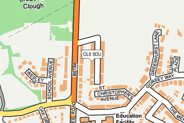 OL6 9DU map - OS OpenMap – Local (Ordnance Survey)