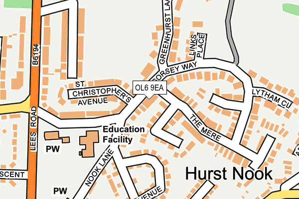 OL6 9EA map - OS OpenMap – Local (Ordnance Survey)