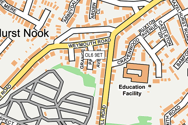 OL6 9ET map - OS OpenMap – Local (Ordnance Survey)