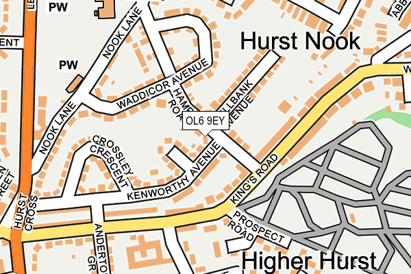 OL6 9EY map - OS OpenMap – Local (Ordnance Survey)