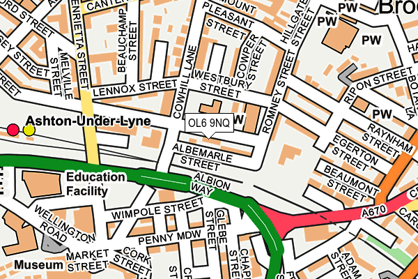 OL6 9NQ map - OS OpenMap – Local (Ordnance Survey)