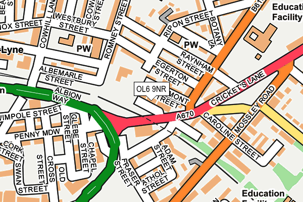 OL6 9NR map - OS OpenMap – Local (Ordnance Survey)