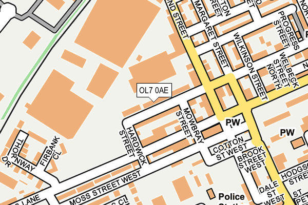 OL7 0AE map - OS OpenMap – Local (Ordnance Survey)