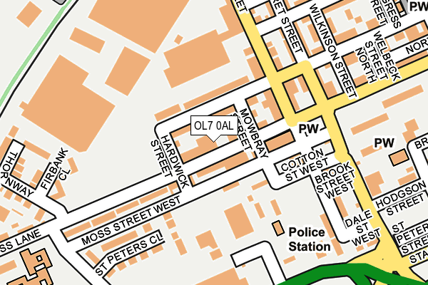 OL7 0AL map - OS OpenMap – Local (Ordnance Survey)