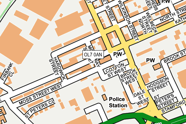 OL7 0AN map - OS OpenMap – Local (Ordnance Survey)