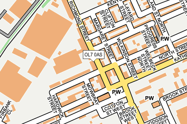 OL7 0AS map - OS OpenMap – Local (Ordnance Survey)