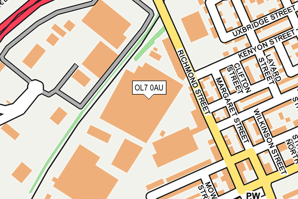 OL7 0AU map - OS OpenMap – Local (Ordnance Survey)
