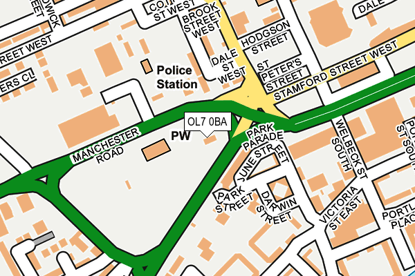 OL7 0BA map - OS OpenMap – Local (Ordnance Survey)