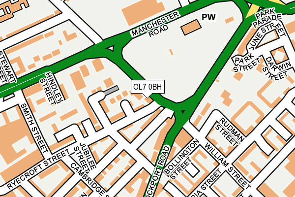 OL7 0BH map - OS OpenMap – Local (Ordnance Survey)