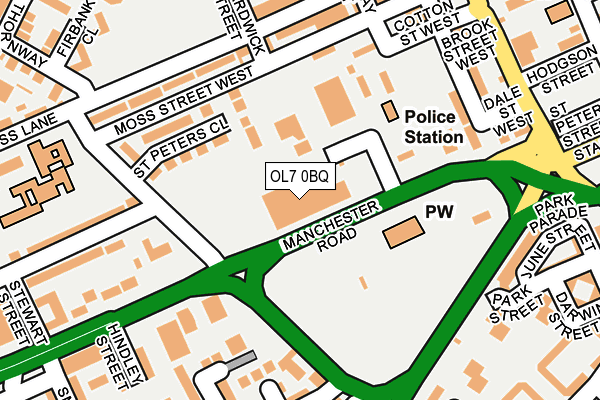 OL7 0BQ map - OS OpenMap – Local (Ordnance Survey)